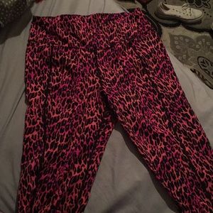 Betsey Johnson Cropped Leopard Workout Pants